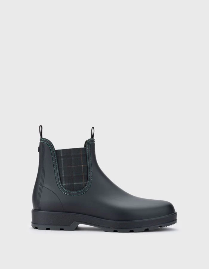 Bottines de Pluie Oscar Noir et Tartan