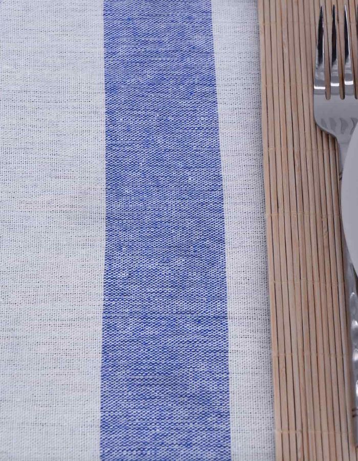 Nappe pique-nique Bleu Ciel et Blanc à revers imperméable – Image 3